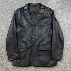 Reed Sportswear Jacket‎ Mens Large Black Leather Buttery Soft Sport Coat Blazer